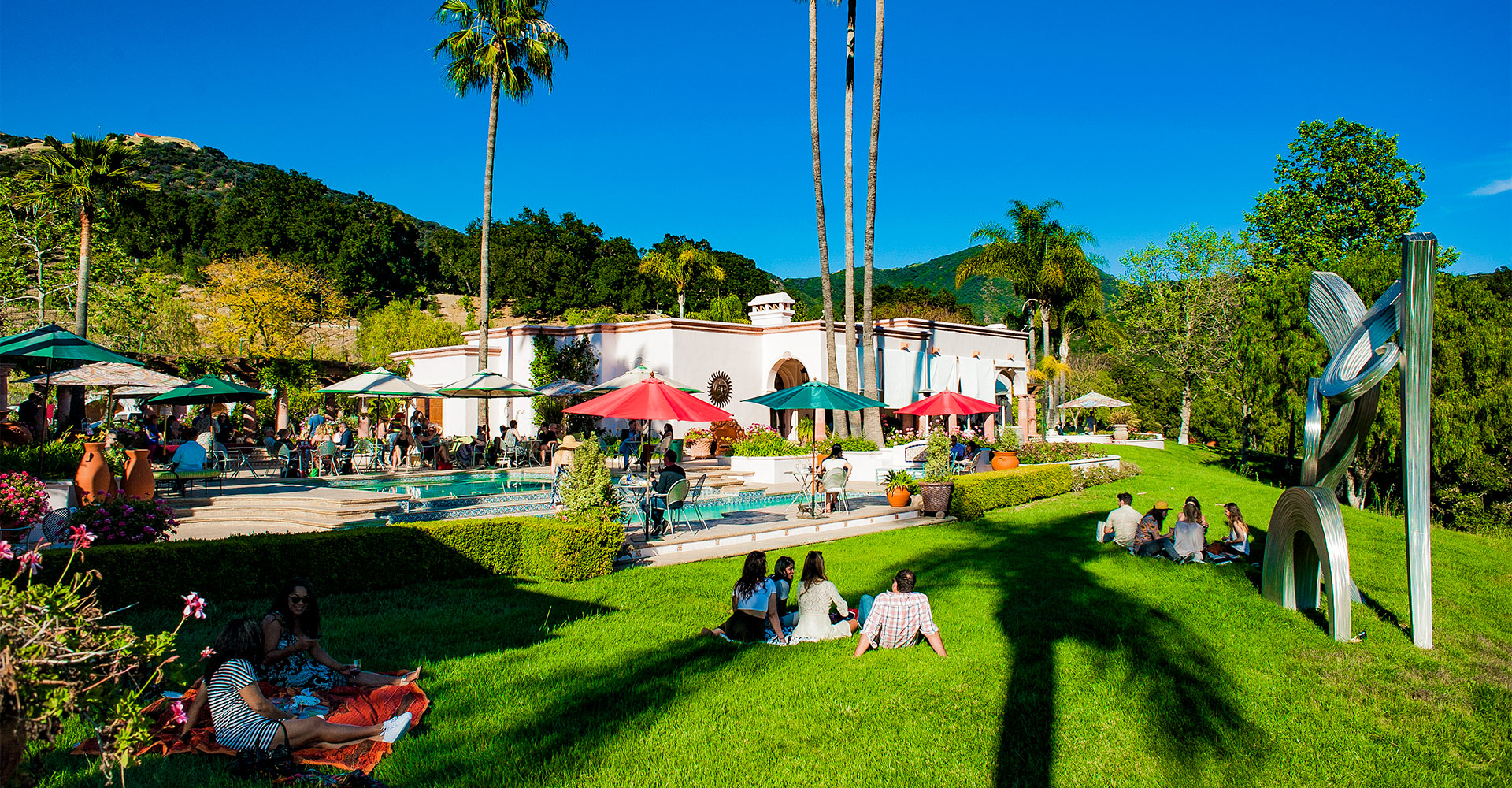 Picnic area at the Malibu vineyard