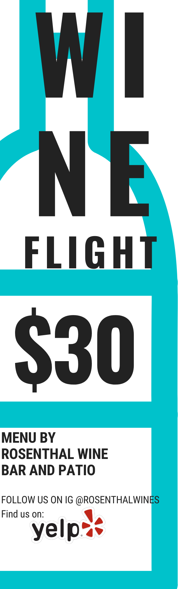 Menu Rosenthal Estate Wines